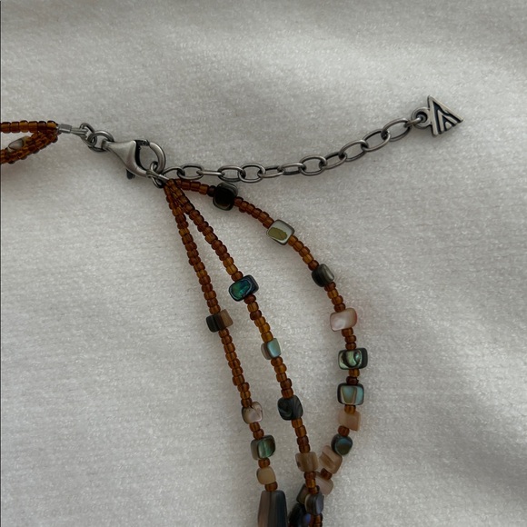 Silpada Natural Shell Stone Bead 3 Strand Choker Necklace - Picture 2 of 5